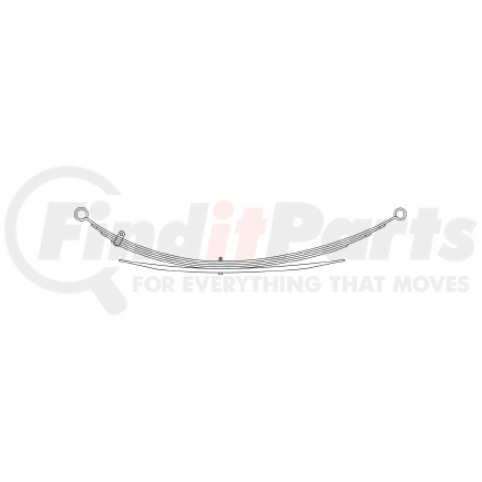 43-879 by TRIANGLE SUSPENSION - Ford - Truck, R Spr, Lvs:4/1 ; OEM# E7TA5560FA; SE Length: 25; LE Length: 31-3/8; SE End: RB158-b; LE End: RB157-b; Grading 4/323, 1/702