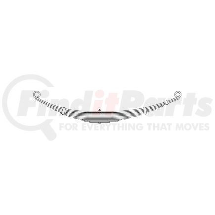 43-1285 by TRIANGLE SUSPENSION - Ford - Truck, R Spr, Lvs:10 M; OEM# F81A5560AC; SE Length: 25; LE Length: 30-1/2; SE End: RB243; LE End: RB244; Grading 1/423, 5/401, 4/360