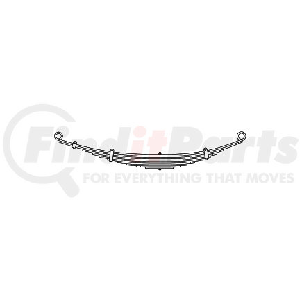 43-1289 by TRIANGLE SUSPENSION - Ford - Truck, R Spr, Lvs:10 ; OEM# F81A5560BD; SE Length: 25; LE Length: 30-1/2; SE End: RB243; LE End: RB244; Grading 2/473, 5/423, 3/401