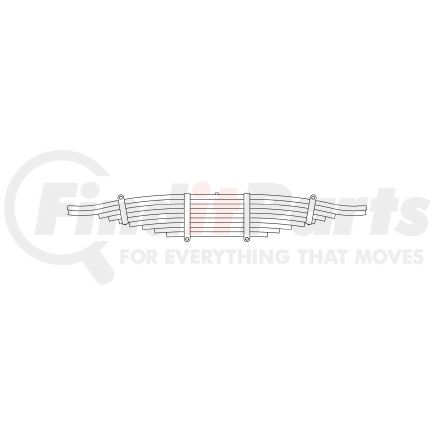 Triangle Suspension 59-175 Kenworth, R Spr, Lvs:9 ; OEM# K223597; SE Length: 32; LE Length: 32; SE End: - - -; LE End: - - -;