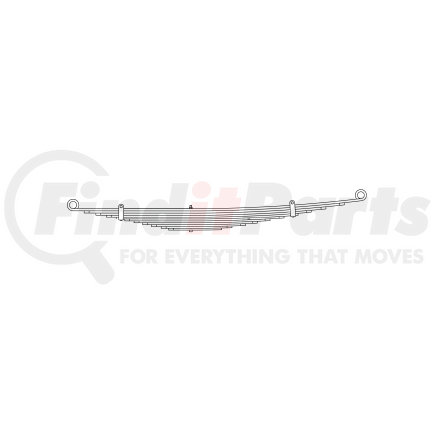 43-1339 by TRIANGLE SUSPENSION - Ford - Truck, R Spr, Lvs:11 ; OEM# YC255560AA; SE Length: 23-7/8; LE Length: 34-11/16; SE End: RB198; LE End: RB157; Grading 3/447, 3/401, 3/380, 2/360