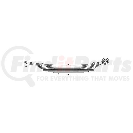 43-1337 by TRIANGLE SUSPENSION - Ford - Truck, R Spr, Lvs:5/4 ; OEM# YC355560BA; SE Length: 27; LE Length: 32; SE End: RNG-b; LE End: HK-2; Grading 2/702, 3/590,