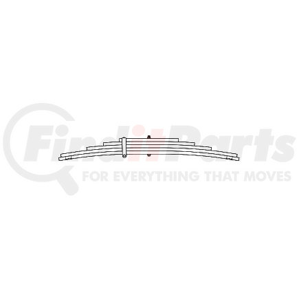 TRA3223 by TRIANGLE SUSPENSION - Trailer Spring Neway, lvs-5, SE:27-5/8; LE:24-9/16; S-End: HO-1-BE (1-3/4); L-End: HOL1-b (1-3/4); Grading: 5/887