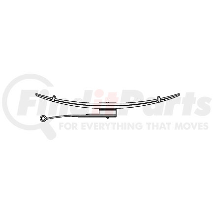 46-1215 by TRIANGLE SUSPENSION - Freightliner, R Spr, Lvs:2/5PD/3 FT; OEM# A1613411000; SE Length: 29-1/2; LE Length: 29-1/2; SE End: - - -; LE End: - - -; Grading 2/999, 2/499, 4/360, 1/447, 1/360