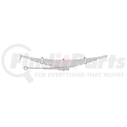 46-1323 by TRIANGLE SUSPENSION - Freightliner, R Spr, Lvs:9/3/2PD ; OEM# A1615615000; SE Length: 29-1/2; LE Length: 29-1/2; SE End: HK-2; LE End: - - -; Grading 7/590, 2/447, 1/360, 1/447, 1/360, 2/323