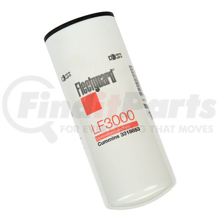 LF3000 by FLEETGUARD - Engine Oil Filter - 11.88 in. Height, 4.66 in. (Largest OD), StrataPore Media, Biurrarena 143115