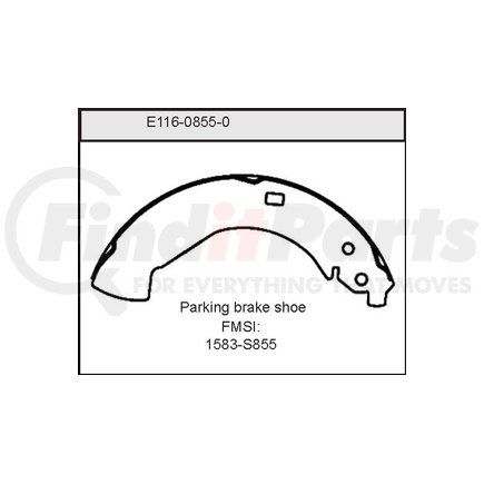 E11608550 by BENDIX - Formula Blue™ New Bonded Brake Shoes - Rear, 1583-S855 (FMSI), 297 mm x 62 mm Brake Drum Diameter