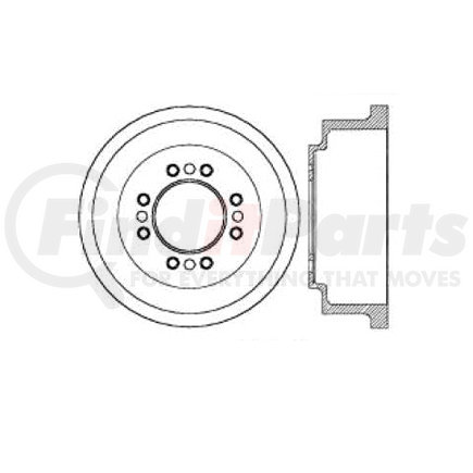 E12870040 by BENDIX - Formula Blue™ Standard Brake Drum - Rear, 14.1 in. OD