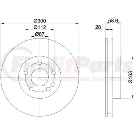 355110071 by HELLA - Disc Brake Rotor