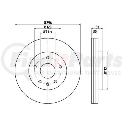 355116031 by HELLA - Disc Brake Rotor