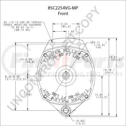 8SC2254VG-MP by LEECE NEVILLE - Alternator - High Output, 12 Voltage, 125 Amperage Rating