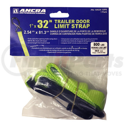 10924-10PK by ANCRA - Trailer Door Straps - Single Pack