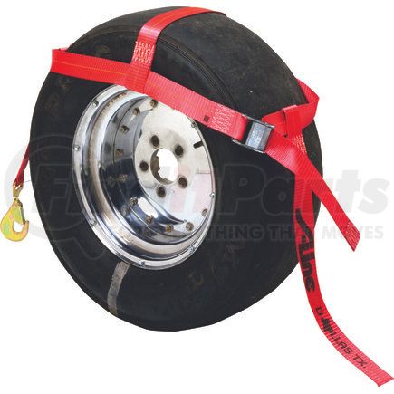 30ATB-MS-RD by ANCRA - Tie Down Strap - Red, Adjustable, 13 in. to 17 in. OEM Tires, Tire Bonnet, with Ratchet