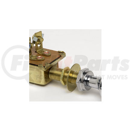 M-530 by COLE HERSEE - Cole Hersee Push-Pull Switches  SPST, OFF-ON, NORMALLY ON, 10A@12VDC, 2 BRASS SCREWS, CHROME PLTD. BRASS KNOB, BRASS STEM