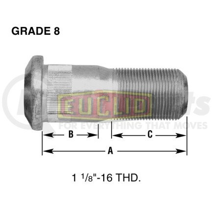 E-10228-R by EUCLID - Euclid Wheel End Hardware - Wheel Stud, Single End, RH