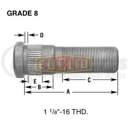 E-10249-R by EUCLID - Euclid Wheel End Hardware - Wheel Stud, Single End, RH