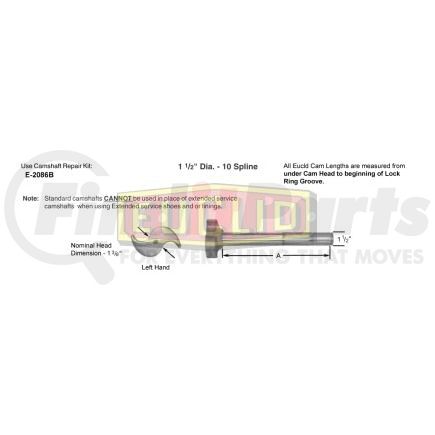 Euclid E10896 Air Brake Camshaft CAMSHAFT, RIGHT HAND