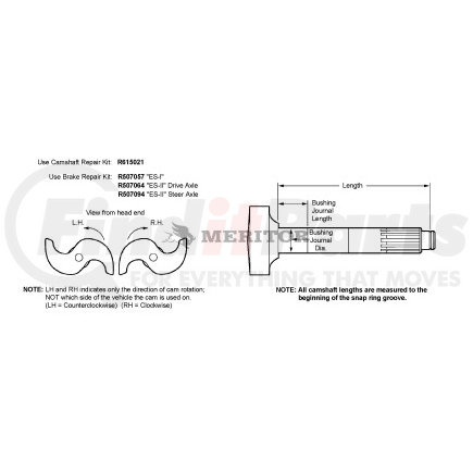 Leland L2977 Air Brake Camshaft CAMSHAFT L.H.