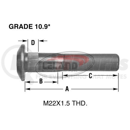 W702 by LELAND - WHEEL END HARDWARE - WHEEL STUD