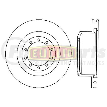 E-12046 by EUCLID - Euclid Hydraulic Brake Rotor - Hat Type