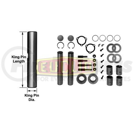 E-4457B by EUCLID - Steering King Pin Kit - with Bronze Ream Bushing