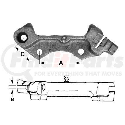 E4053 by EUCLID - Brake Anchor Bracket Kit - RH, for Wagner 15" Hydraulic Brake, 3-19/64" Hole Spacing