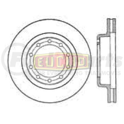 E-4230 by EUCLID - Disc Brake Rotor - 15.38 in. Outside Diameter, Hat Shaped Rotor