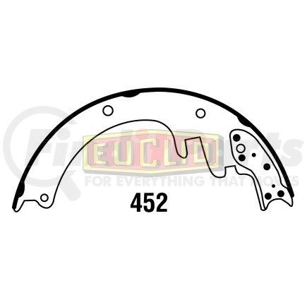 Euclid E-8131 Drum Brake Shoe and Lining Assembly LINED SHOE SET