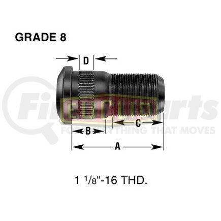 E-5748-L by EUCLID - Euclid Wheel End Hardware - Wheel Stud, Single End, LH