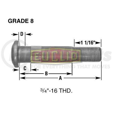 E-5756-R by EUCLID - Euclid Wheel End Hardware - Wheel Stud, Single End, RH