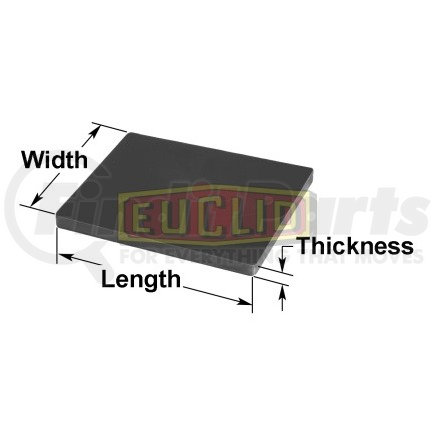E-8664 by EUCLID - Spring End Pad, Poly, 7 5/8 L x 4 3/4 W x 1 Thk