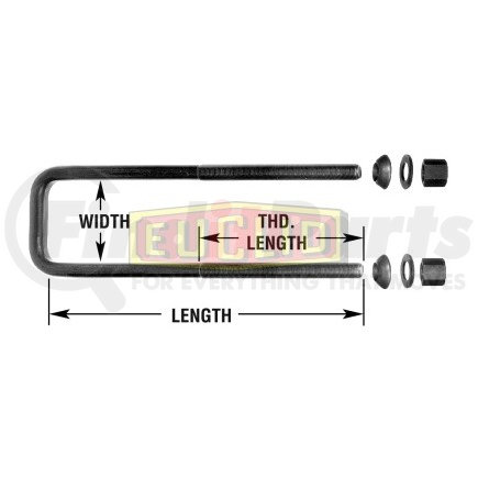 E-UB5243-16 by EUCLID - U-Bolt Assembly - Square Bend