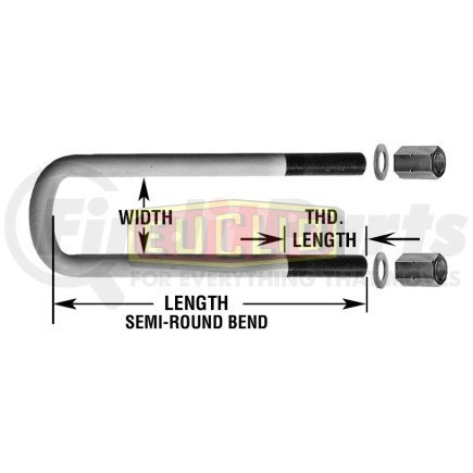 E-UB8351-18 by EUCLID - U-Bolt Assembly - Semi-Round Bend