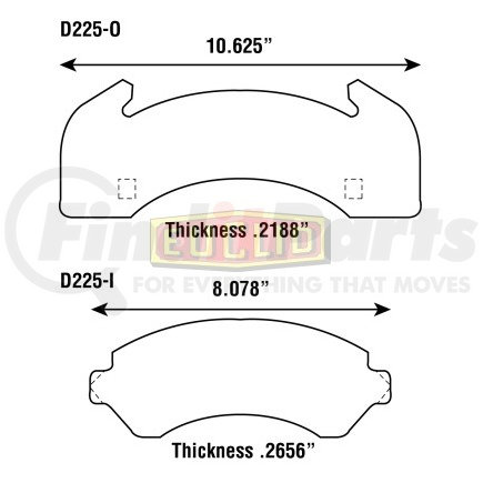 ED225SHD by EUCLID - HYDRAULIC BRAKE - DISC PAD SET