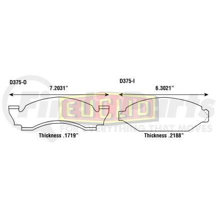 Euclid ED375M Disc Brake Pad Set AIR DISC BRAKE - DISC PAD