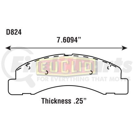 Euclid ED824V Disc Brake Pad Set Hydraulic Brake - Disc Pad Set