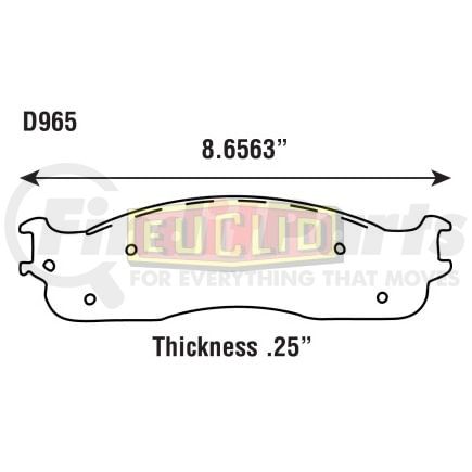 Euclid ED965S Disc Brake Pad Set AIR DISC BRAKE - DISC PAD