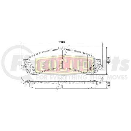 FSAESD834 by EUCLID - Euclid Disc Brake Pad Kit - N - Type Leaf (3 - Leaf)
