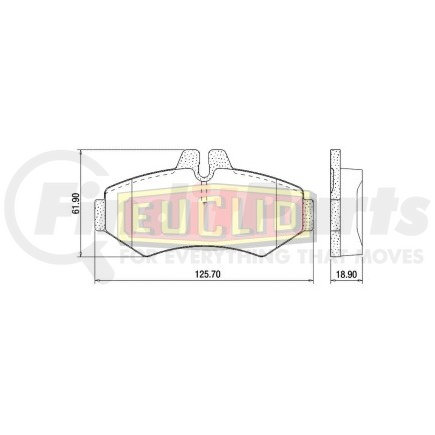 Euclid FSAESD928 Disc Brake Pad Set Euclid Disc Brake Pad Kit - N - Type Leaf (3 - Leaf)