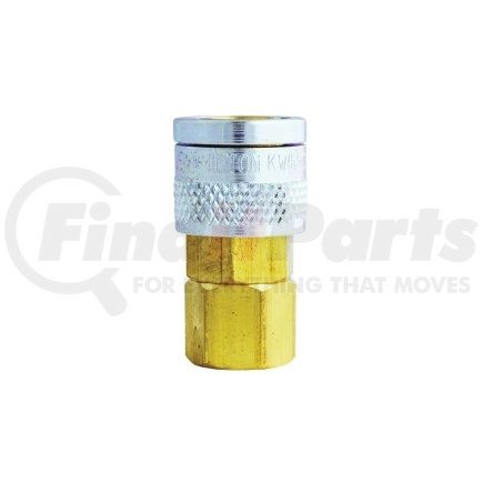 S755 by MILTON INDUSTRIES - Coupler - 1/4" FNPT, M Style, Push Type, Solid Brass, Steel, with Drag Guard