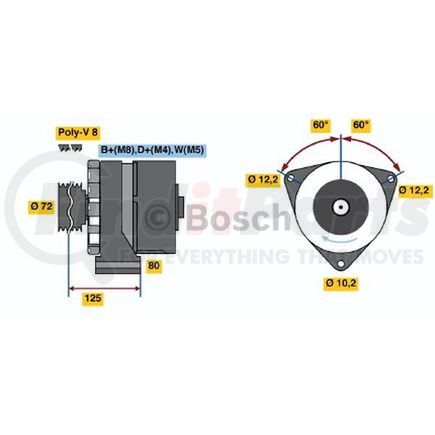 Bosch 0-120-468-145 Alternator New Alternator