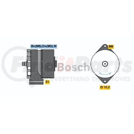 0-120-488-205 by BOSCH - New Alternator