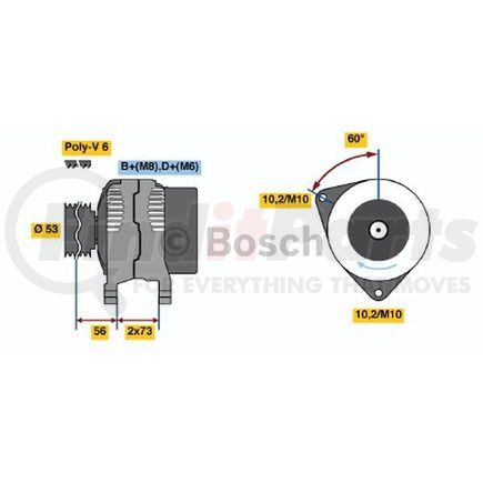 0-123-320-012 by BOSCH - New Alternator