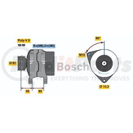 0-123-320-016 by BOSCH - Re Alternator