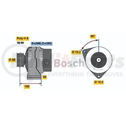 0-123-335-002 by BOSCH - New Alternator