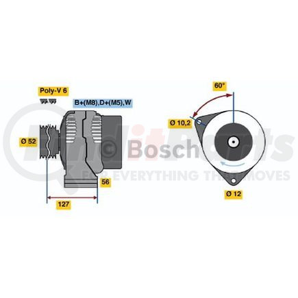 0-123-335-005 by BOSCH - New Alternator