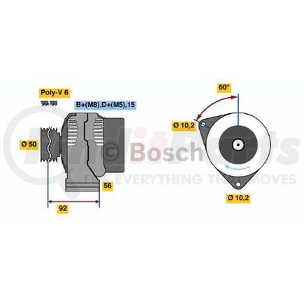0-123-520-017 by BOSCH - Re Alternator