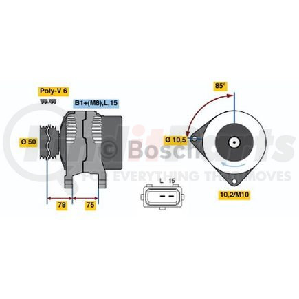 0-124-515-050 by BOSCH - Re Alternator
