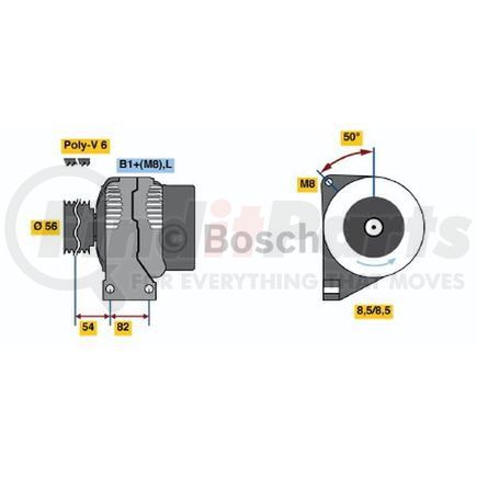 Bosch 0-124-625-001 New Alternator