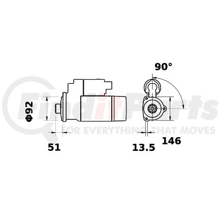 MS583 by LETRIKA - Starter 12V, 12T, 5.5kW, New